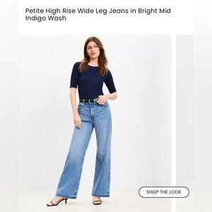 Loft Light Wash Wide Leg Jeans